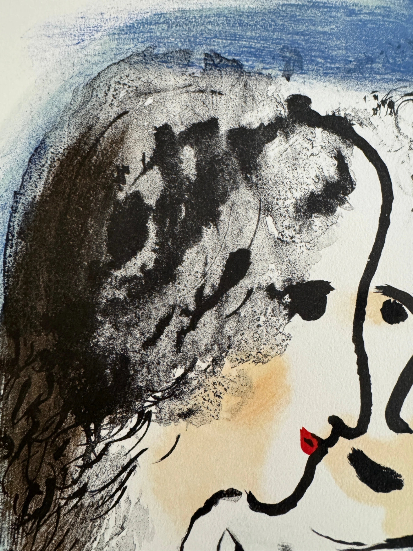 Marc Chagall, Le Peintre a la Palette - Galerie des Pochettes - Ville de Nice (d'après) Marc Chagall, 1958 – Lithographie, Marc Chagall, Le Peintre a la Palette – photo 4