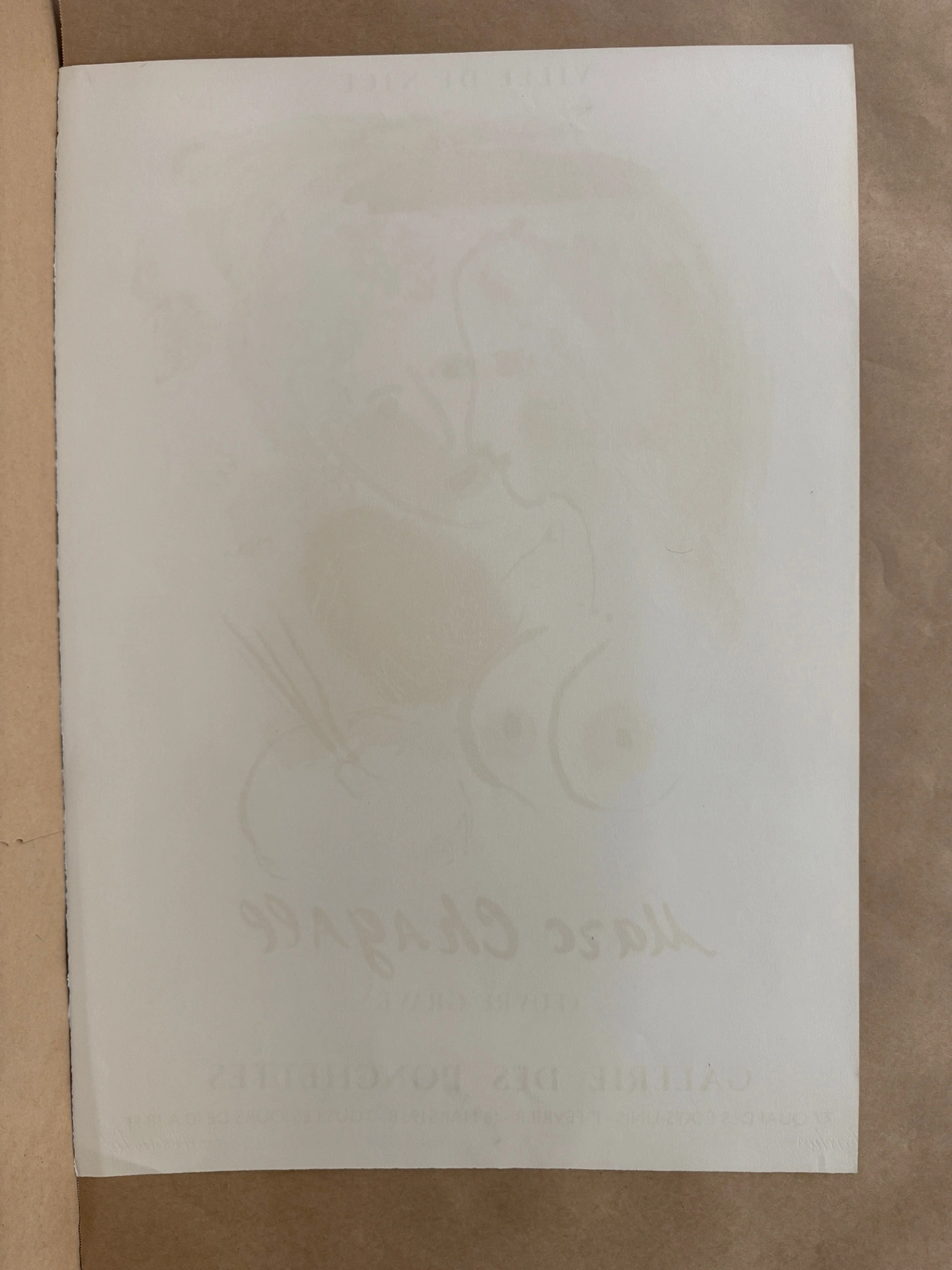 Marc Chagall, Le Peintre a la Palette - Galerie des Pochettes - Ville de Nice (d'après) Marc Chagall, 1958 – Lithographie, Marc Chagall, Le Peintre a la Palette – photo 2