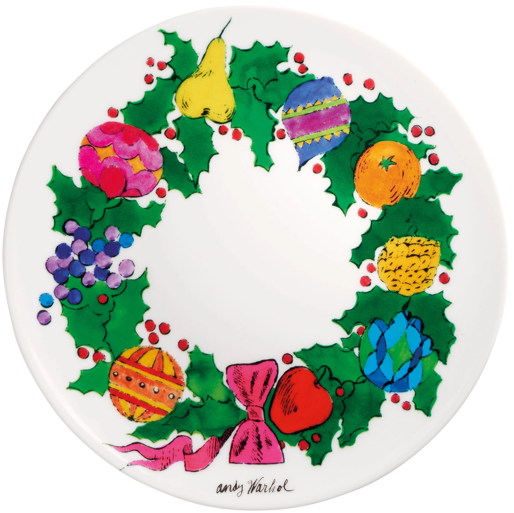 Andy Warhol Plaque en porcelaine "Noël - Couronne"