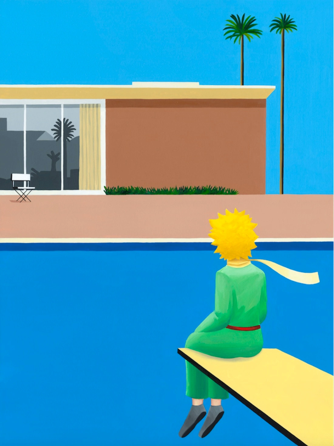 Le Petit Prince revisite David Hockney, 2023 – Œuvre lithographique sur papier Arches 320g., Réalisée en collaboration avec l'Institut des Arts Français.