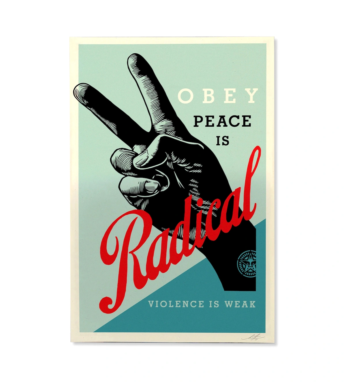 Shepard Fairey dit OBEY (né en 1970) – RADICAL PEACE, 2023, Lithograph print on thick cream paper.