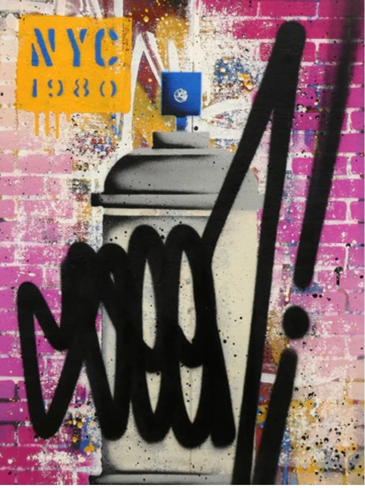 SEEN (né en 1961) – Spray Can (Rose), Œuvre originale, 2023