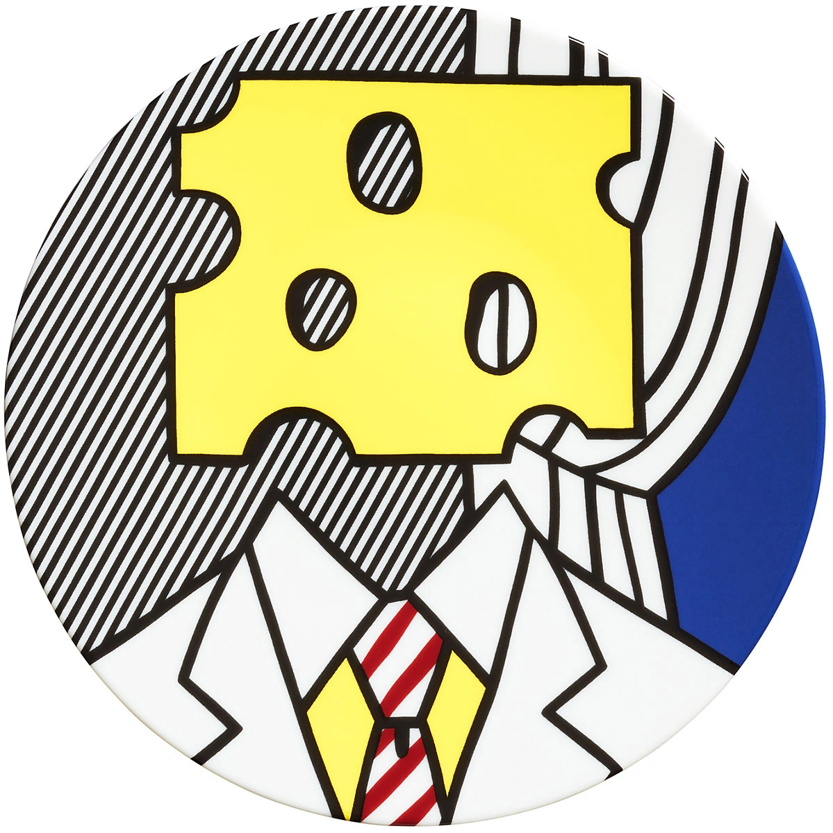 Roy Lichtenstein Assiette en porcelaine "Portrait" (1977), Assiette en porcelaine fine avec le motif "Portrait" (1977) de Roy Lichtenstein. Diamètre 21 cm.
