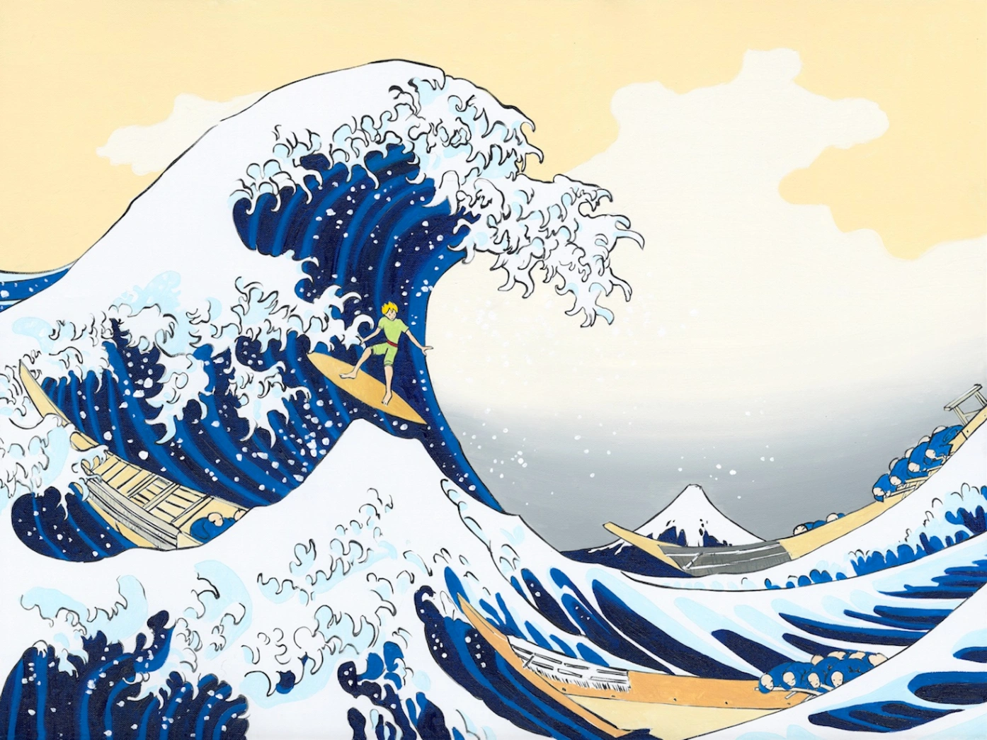 Le Petit Prince revisite Hokusai, 2023 – Lithographic artwork on arches 320g paper., Created in collaboration with the French Institute of Arts.