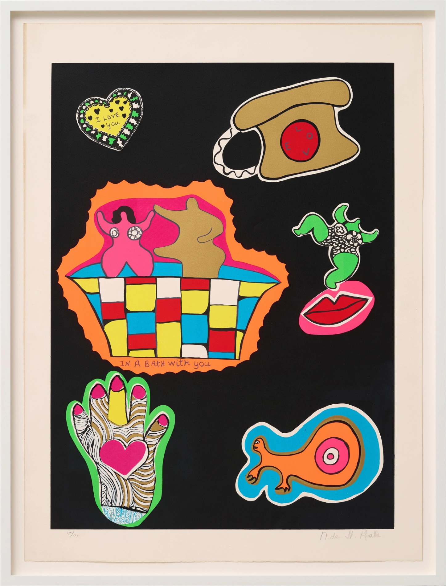 Niki de Saint Phalle « Nana Power : In A Bath With You » (1970) – Sérigraphie, Niki de Saint Phalle "Nana Power : In A Bath With You" (1970)