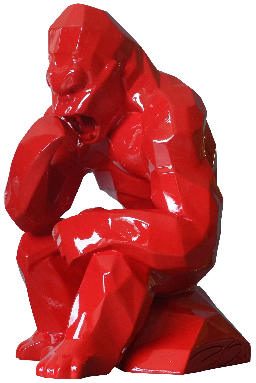 Richard Orlinski : Sculpture « Kong le penseur » – Richard Orlinski Sculpture « Kong le penseur », Inspirée par la sculpture iconique « Le Penseur ». Figurine e