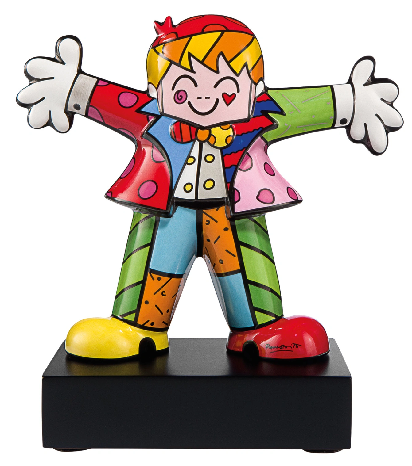 Romero Britto: Sculpture en porcelaine "Hug Too", petite version