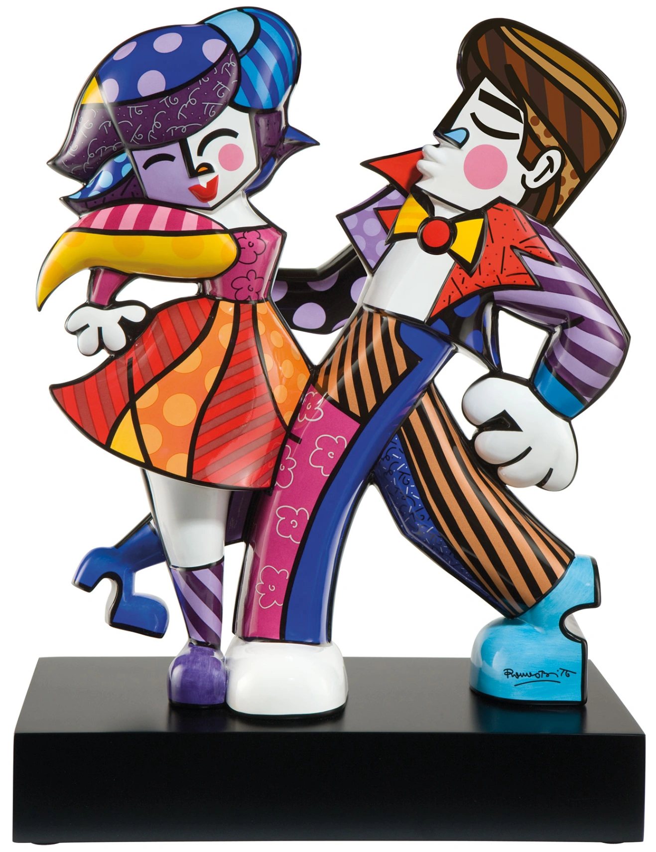 Romero Britto Sculpture en porcelaine "Swing", Romero Britto Sculpture en porcelaine "Swing"