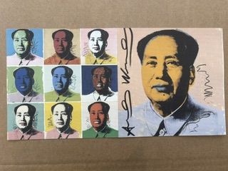Andy Warhol – Andy Warhol (1928-1987) - Mao Tse-Tung (carton d'annonce signé) n°5, Impression offset en couleurs – photo 2