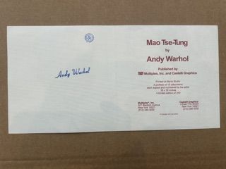 Andy Warhol – Andy Warhol (1928-1987) - Mao Tse-Tung (carton d'annonce signé) n°5, Impression offset en couleurs