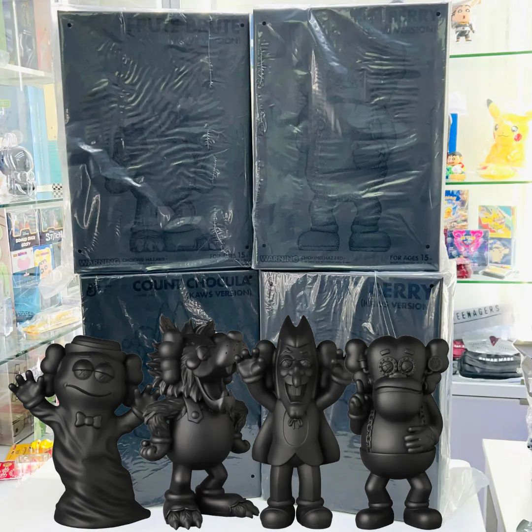 KAWS : MONSTERS FIGURE (NOIR) - BooBerry/FrankenBerry/Countchocula/FruteBrute, KAWS : MONSTERS FIGURE (NOIR) - BooBerry/FrankenBerry/Countchocula/FruteBrute