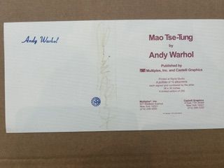 Andy Warhol – Andy Warhol (1928-1987) - Mao Tse-Tung (cardboard advertisement signed) n°4, Color offset print – photo 2