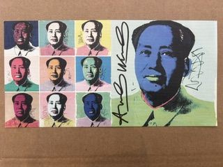 Andy Warhol – Andy Warhol (1928-1987) - Mao Tse-Tung (cardboard advertisement signed) n°4, Color offset print