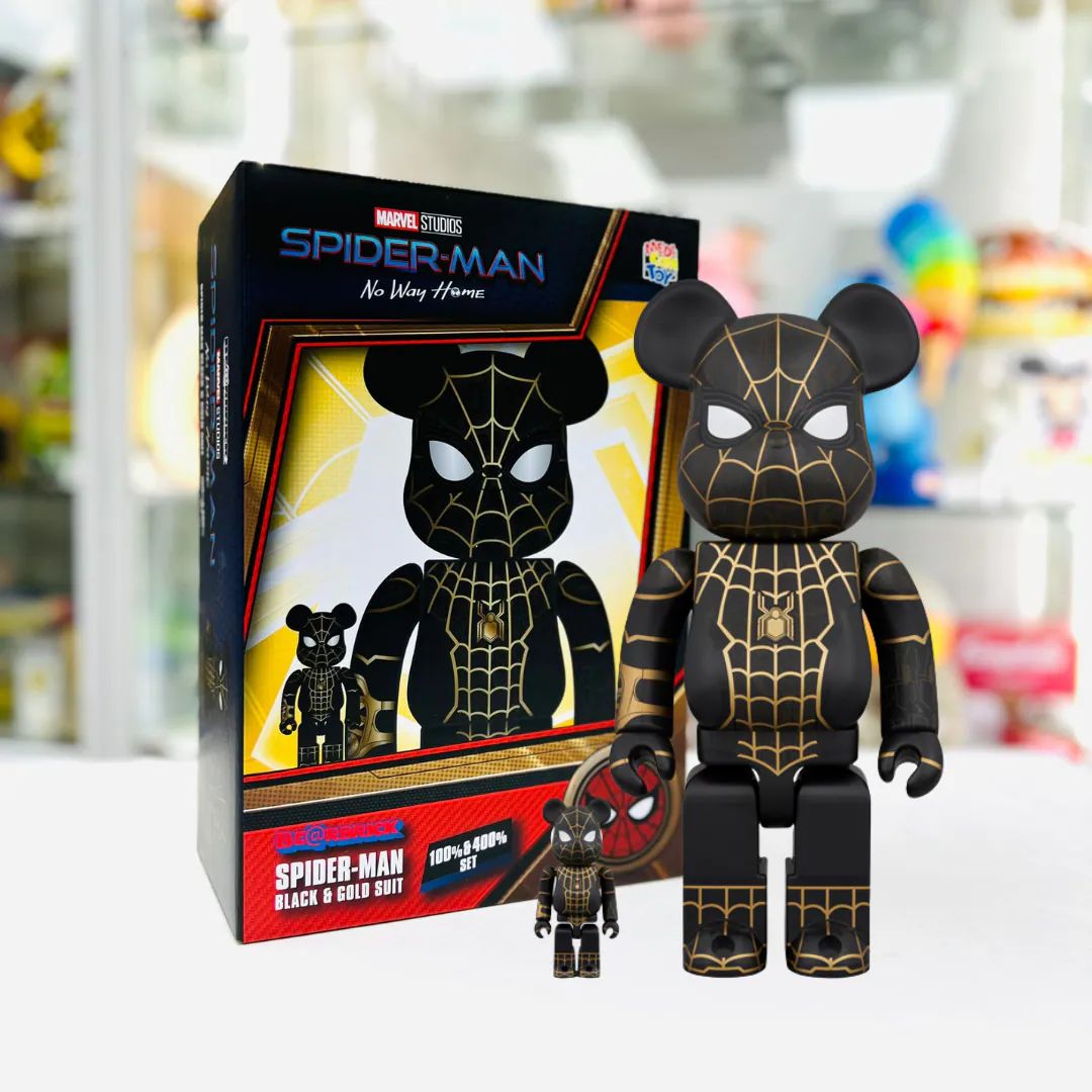 100%+400%Be@rbrick SPIDER-MAN BLACK & GOLD SUIT