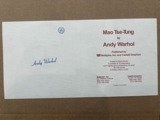 Andy Warhol – Andy Warhol (1928-1987) - Mao Tse-Tung (cardboard announcement signed) no.9, Color offset printing – photo 2
