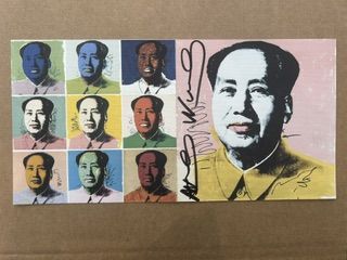 Andy Warhol – Andy Warhol (1928-1987) - Mao Tse-Tung (cardboard announcement signed) no.9, Color offset printing