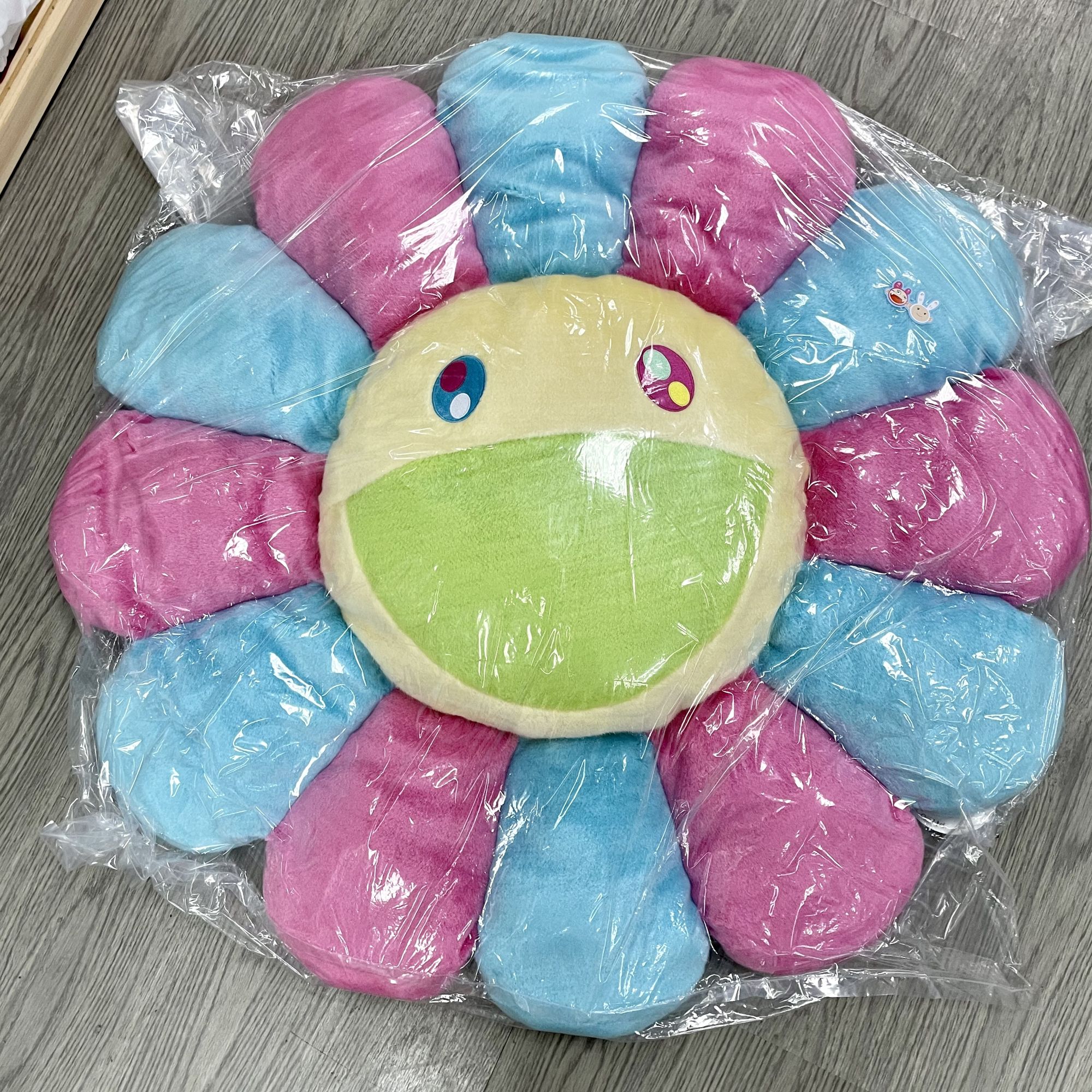 100cm Φ Flower Cushion / Rose x Bleu