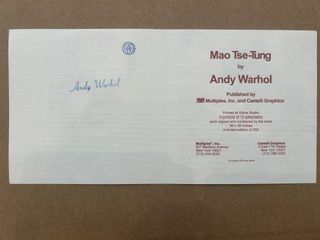 Andy Warhol – Andy Warhol (1928-1987) - Mao Tse-Tung (carton d'annonce signé) n°3, Impression offset en couleurs