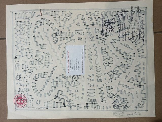 Keith Haring – Keith Haring (1958-1990) - Sans-titre (Composition rouge et noire), 1985, Marqueur sur papier – photo 2