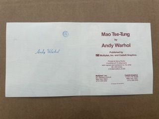Andy Warhol – Andy Warhol (1928-1987) - Mao Tse-Tung (publicité signée) n°2, Impression offset en couleurs