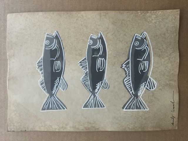 Andy Warhol (1927-1987) – Andy Warhol (1927-1987) – Sans titre (Trois poissons), Encre et gouache sur papier – photo 2