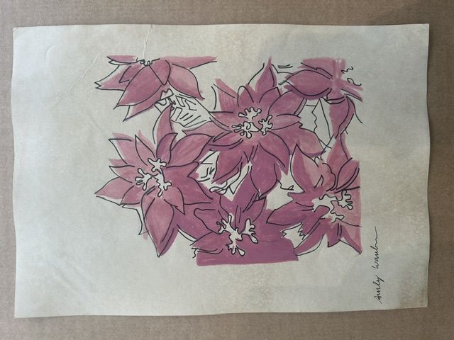 Andy Warhol (1927-1987) – Andy Warhol (1927-1987) – Untitled (Purple Poinsettias), Ink and gouache on paper