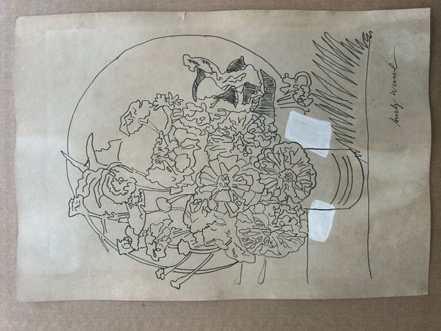 Andy Warhol (1927-1987) – Andy Warhol (1927-1987) - Untitled (Flower Bouquet), Ink on paper