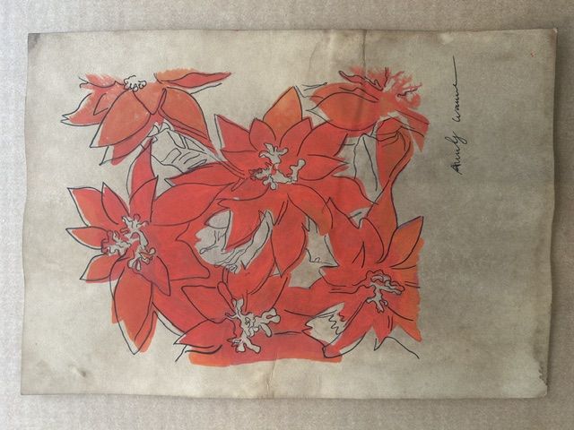 Andy Warhol (1927-1987) – Andy Warhol (1927-1987) - Sans-titre (Poinsettias rouges), Ink and gouache on paper
