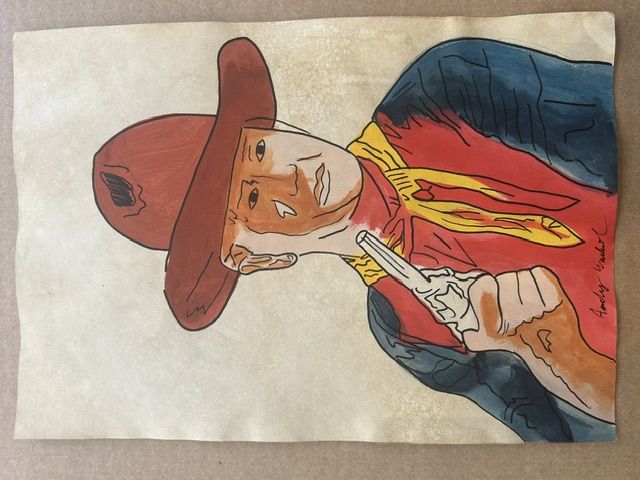 Andy Warhol (1927-1987) – Andy Warhol (1927-1987) - Sans-titre (Homme au chapeau), Encre et gouache sur papier