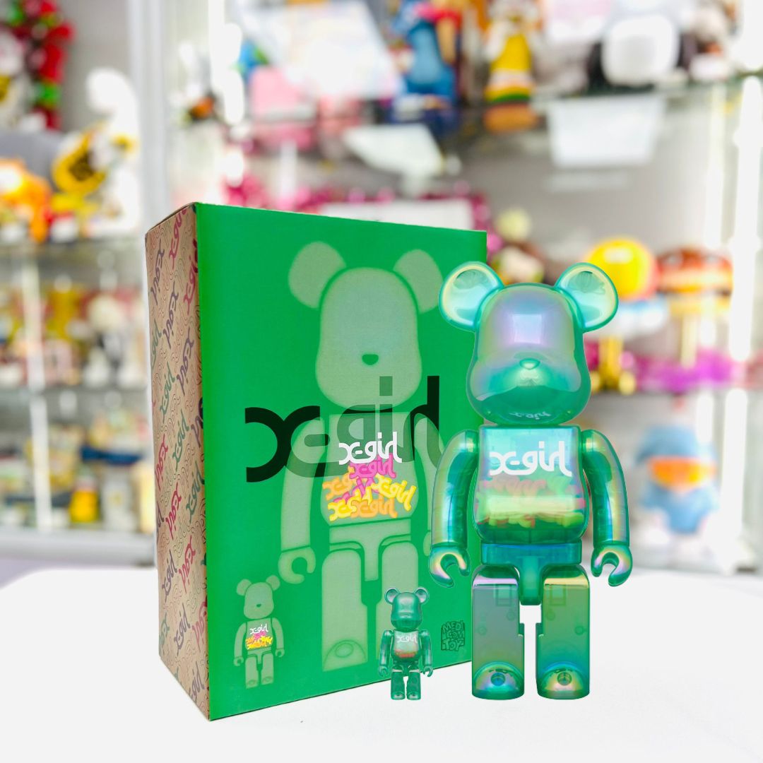 100%+400% Be@rbrick X-girl CLEAR GREEN Ver., 100%+400% Be@rbrick X-girl CLEAR GREEN Ver.